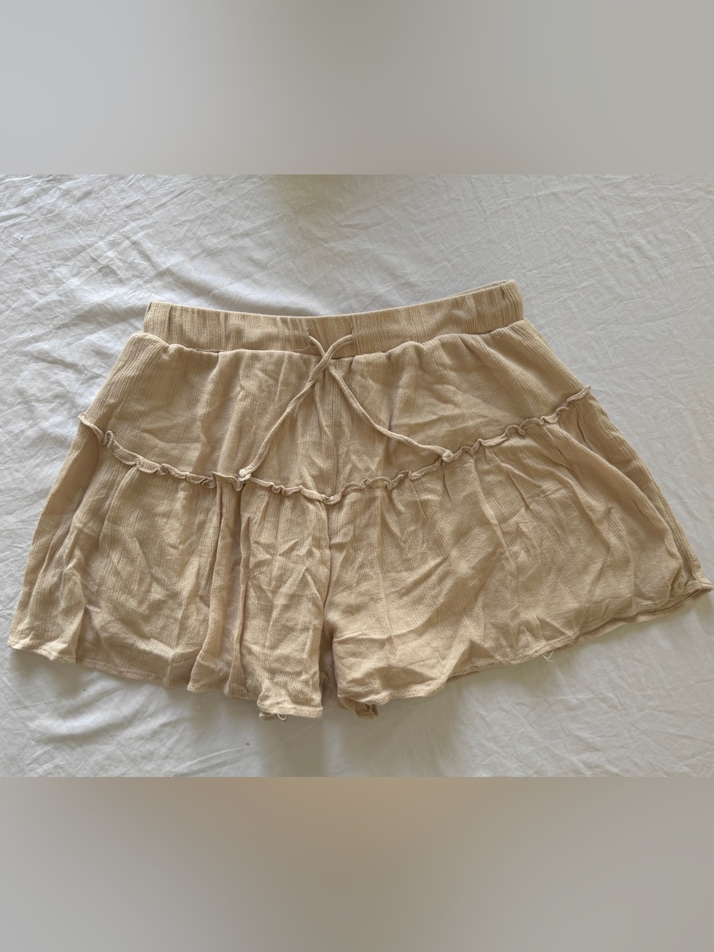 HYFVE Boho Tiered Ruffle Flowy Skort Shorts L